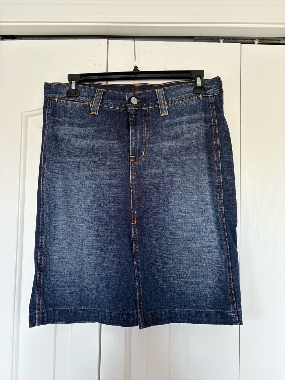 7 For All Mankind Dark Blue Denim Jeans Skirt